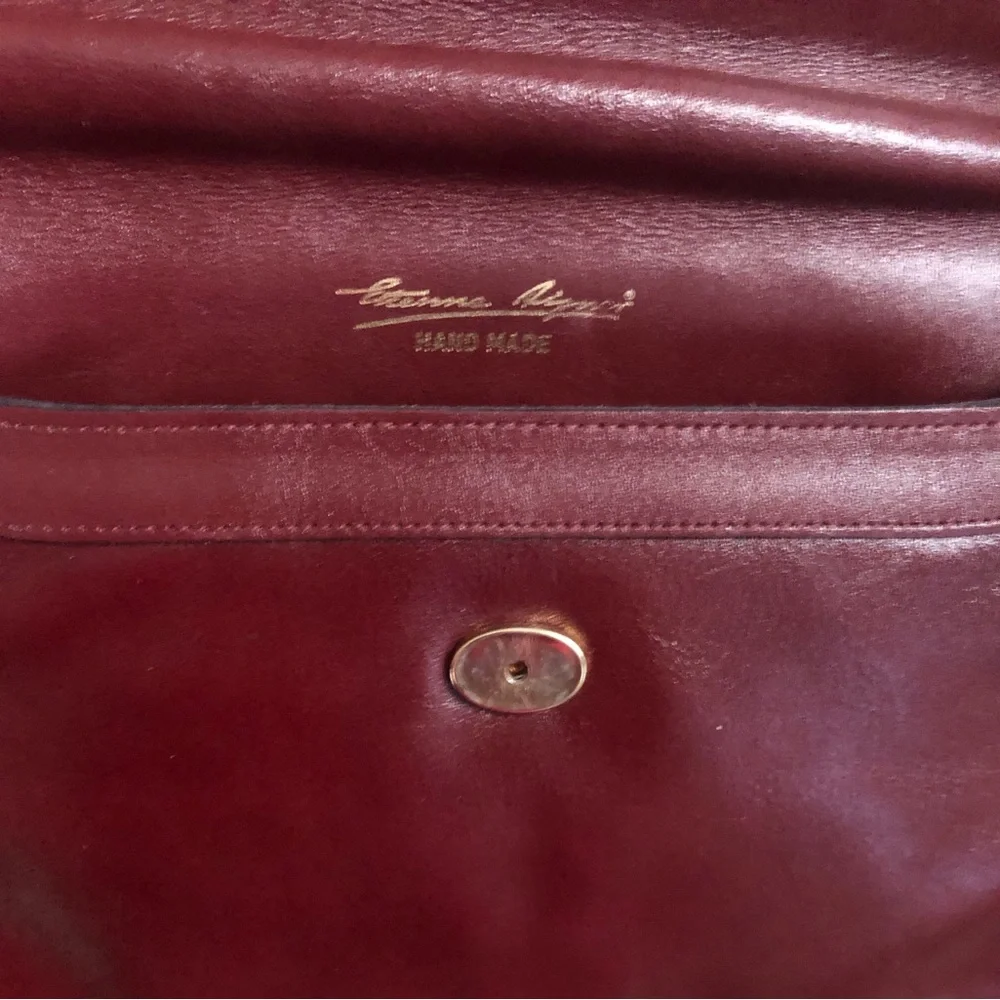 Vintage Etienne Aigner Burgundy/Brown Leather Shoulder Bag